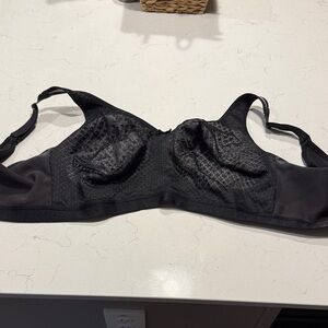 Cacique Unlined Full Coverage No-Wire Bralette - BLACK Lace - 42H